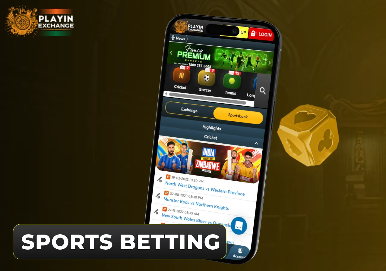Players in India can bet on popular sports events and major tournaments.