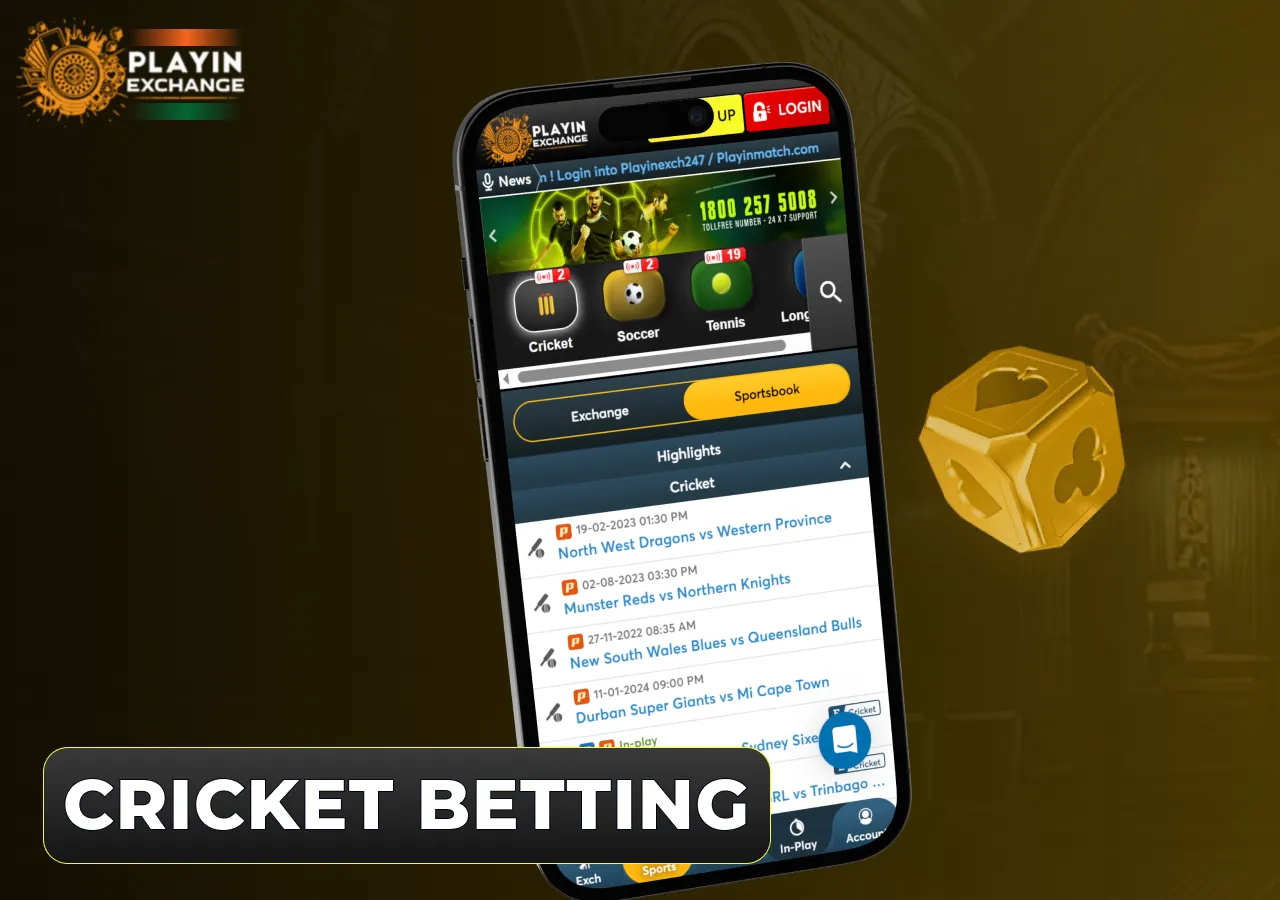 Playinexch offers a wide range of cricket betting markets.